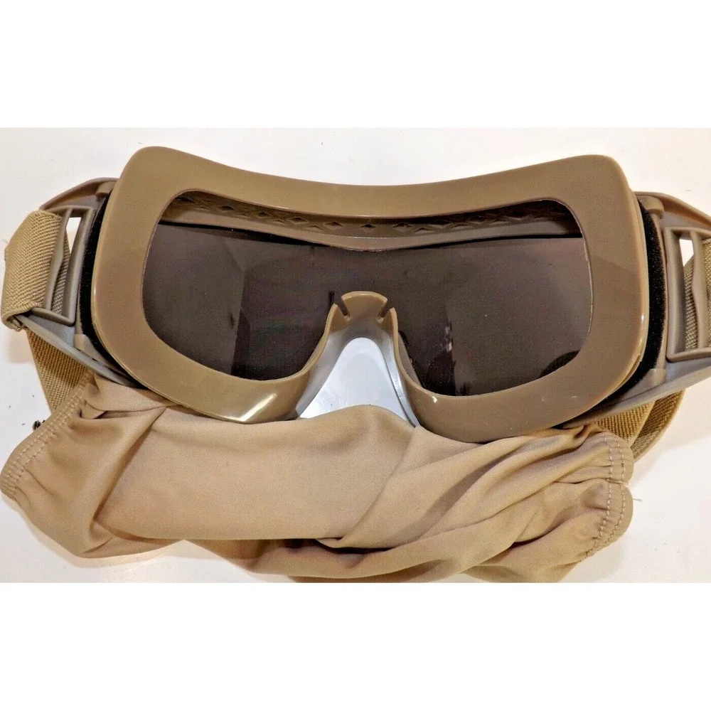 Tactical Windproof dark shade Coyote brown Airsoft adjustable safety goggles